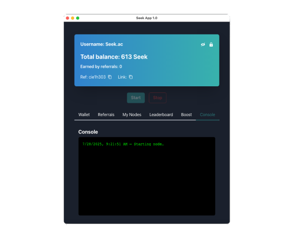 Start screen